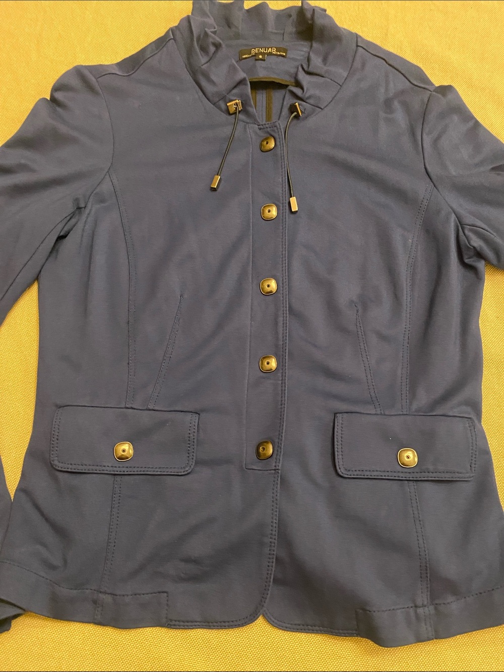 Renuar Navy Utility Button-Front Jacket with Gold Accents